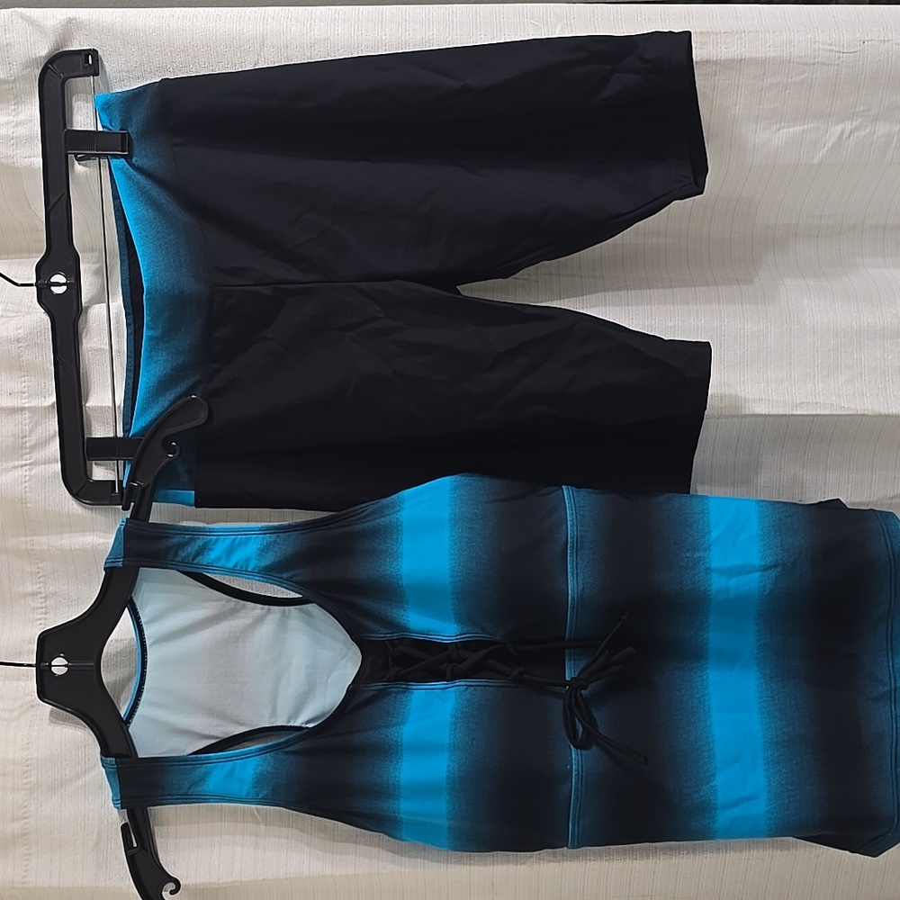 Gradient Blue and Black Tankini